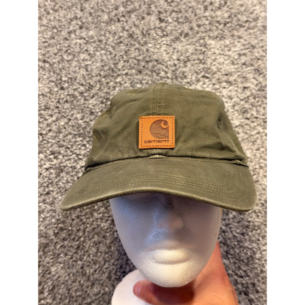 Carhartt Hat Mens OS Olive Green Odessa Cotton Canvas Adjustable Strapback Cap